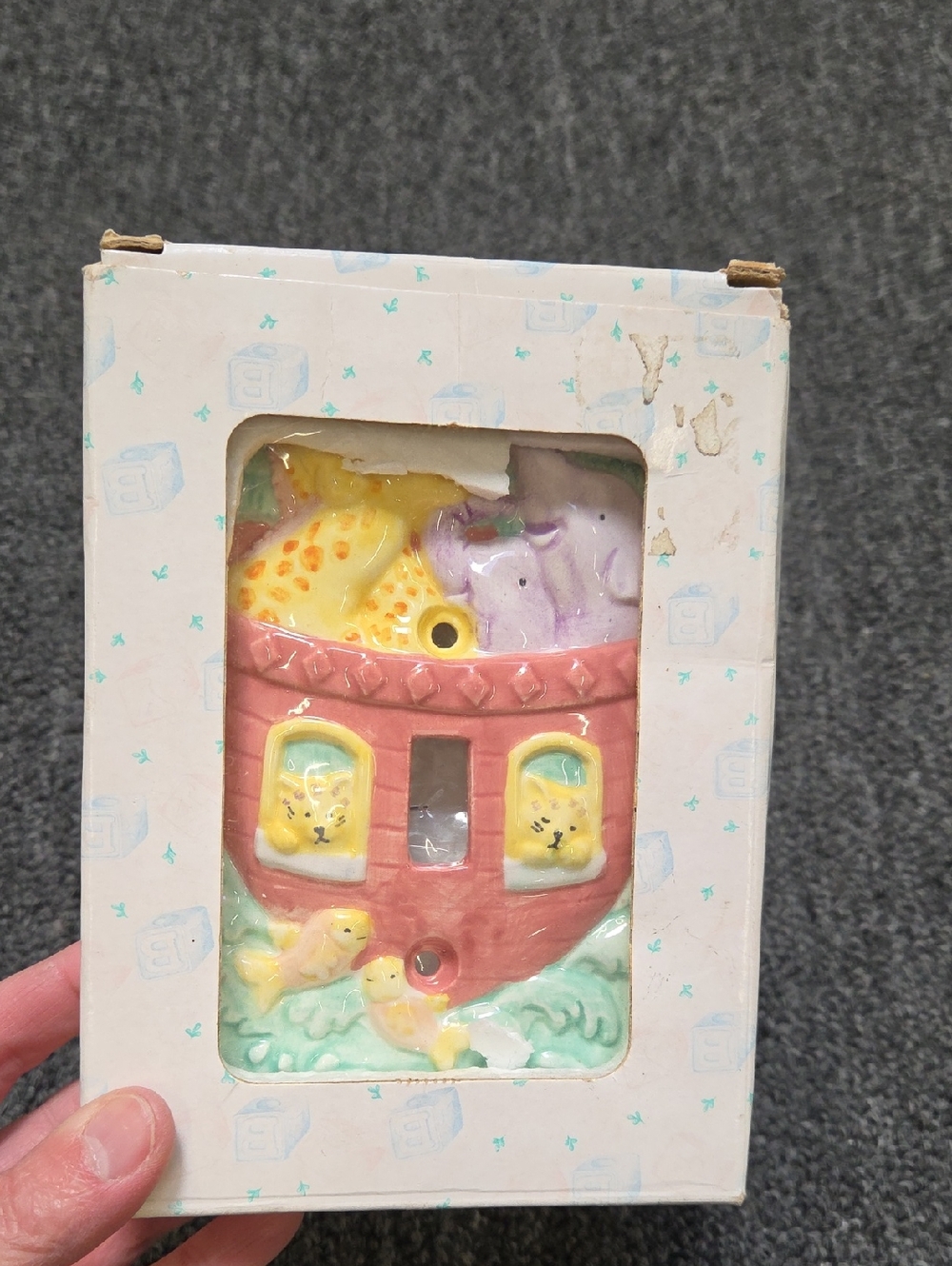 Ceramic Ark Wall Hanging with Pastel Animals - Pink, Yellow, Mint